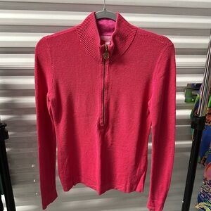 Lilly Pulitzer Pink Waffle Knit 1/4 Zip